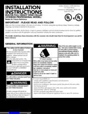Viking Range vcwb300 Installation Instructions Manual
