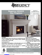 Regency HZ33CE-LP Owners & Installation Manual