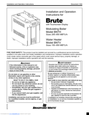 Bradford White Brute BNTH Installation And Operation Instructions Manual