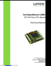 LiPPERT Cool SpaceRunner LX800 Technical Manual