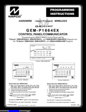 NAPCO Gemini GEM-P1664EX Programming Instructions Manual
