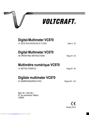VOLTA VC870 Operating Instructions Manual