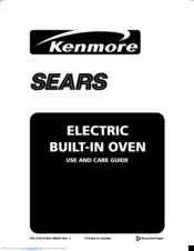 Sears Kenmore C970-418823 Use And Care Manual
