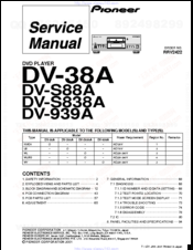 Pioneer DV-38A Service Manual