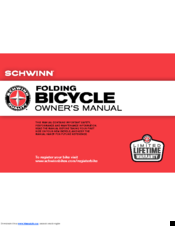 Schwinn S14 Folding Bicycle Owner's Manual