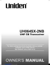 Uniden UH064SX-2NB Owner's Manual