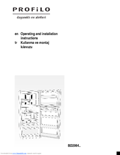 PROFILO BD2064 series Operating And Installation Instructions