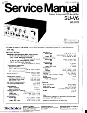 Technics SU-V6 Service Manual