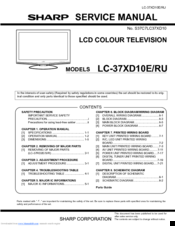 Sharp LC-37XD10 Service Manual