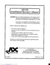 American Dryer AD-120 Installation And Operator's Manual