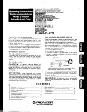Pioneer DC-X77Z Operating Instructions Manual