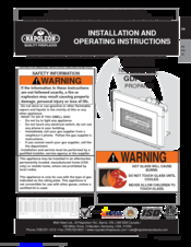 Napoleon GDI-30N Installation And Operating Instructions Manual