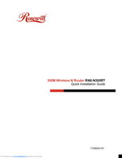 Rosewill RNX-N300RT Quick Installation Manual