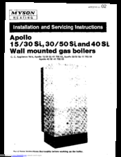 Myson Apollo 15/3o Si Installation And Servicing Instrucnion