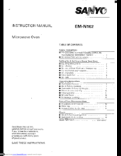 Sanyo EM-N102 Instruction Manual
