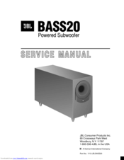 JBL BASS20 Service Manual
