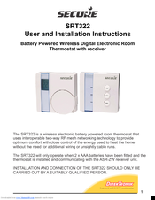 Secure SRT322 User And Installation Instructions Manual