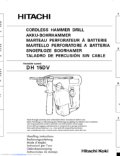 Hitachi DH 15DV Handling Instructions Manual