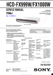 Sony HCD-FX1000W Service Manual