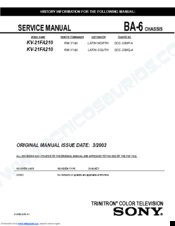 Sony KV-21FA210 TRINITRON Service Manual