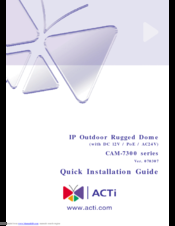 ACTi CAM-7300 series Quick Installation Manual