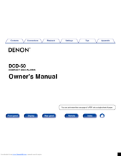 Denon DCD-50 Owner's Manual