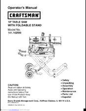 Craftsman 141.142580 Operator's Manual