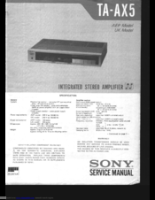 Sony TA-AX5 Service Manual
