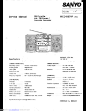 Sanyo MCD-S670F Service Manual