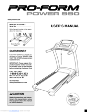 Pro-Form Poerw 990 PFTL01099.1 User Manual