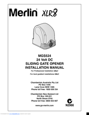 Merlin XLR8 MGS524 Installation Manual