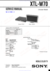 Sony XTL-W70 Service Manual