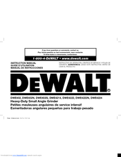 Dewalt DWE402 Instruction Manual