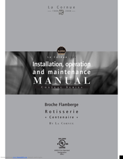 La Cornue Broche Flamberge Installation, Operation And Maintenance Manual
