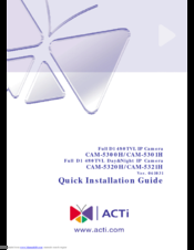 Acti CAM-5300H Quick Installation Manual