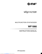 NF wf1966 Instruction Manual