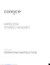 CANNICE Tblue2 Operating	 Instruction