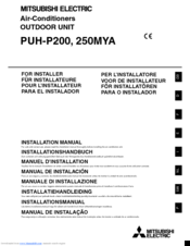 Mitsubishi Electric 250MYA Installation Manual