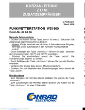 Conrad Electronic WS 1600 Operating Instructions Manual