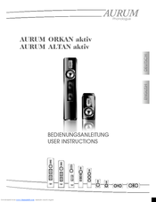 AURUM ORKAN aktiv User Instructions