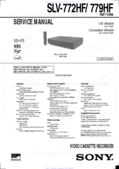 Sony SLV-772HF - Video Cassette Recorder Service Manual