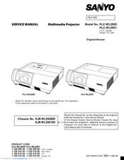 Sanyo PLC-WL2500 Service Manual