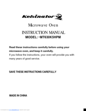 Kelvinator MT630K5HPM series Instruction Manual