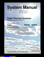 WarmFlow Solar SHP30 System Manual