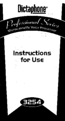 Dictaphone 3254 Instructions For Use Manual