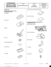 Honda 08E91-E22-101B Installation Instructions Manual