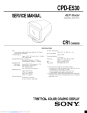 Sony Trinitron CPD-E530 Service Manual
