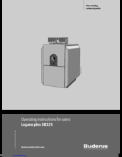 Buderus Logano plus SB325 Operating Instructions For User
