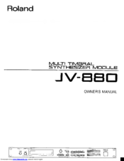 Roland JV-880 Owner's Manual