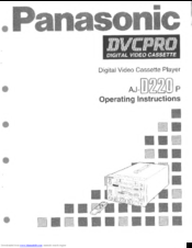Panasonic AJD220P - DVC PRO Operating Instructions Manual